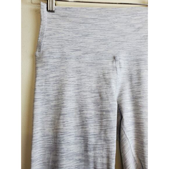 Lululemon 4 Wunder Under High Rise Crop 21” Luxtreme White Stripes LW6AXTS - Picture 10 of 12